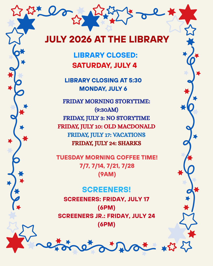 July 2026 Library Programs page 2