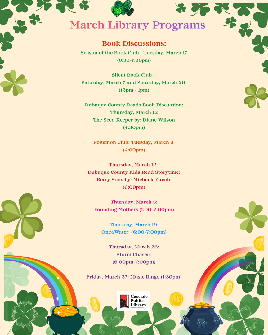March 2026 Library Programs page 2