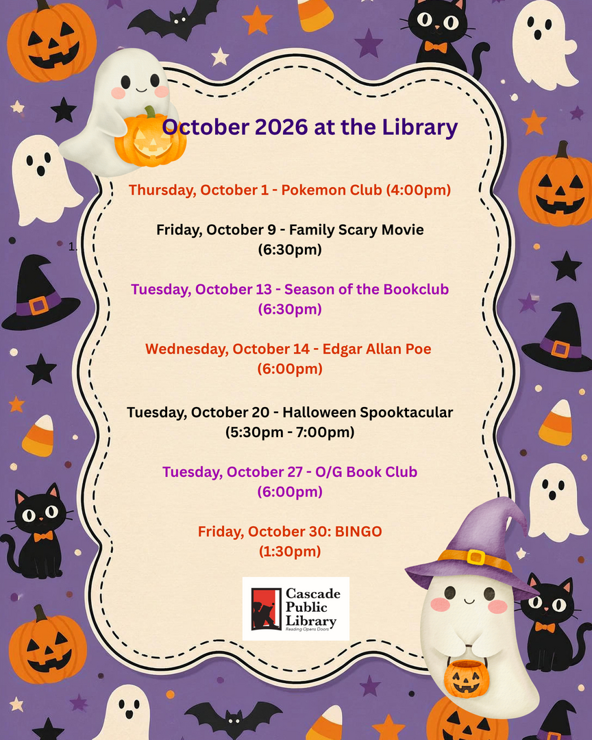 October 2026 Library Programs page 1